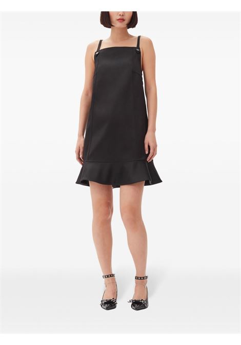 mini abito duchess satin donna nera in poliestere GANNI | F9719099