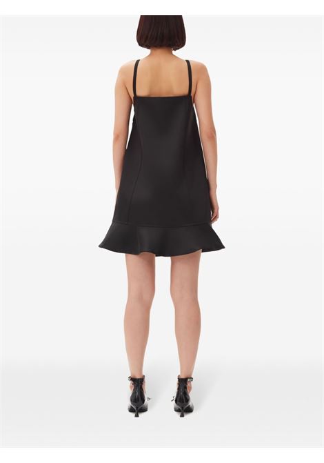 mini abito duchess satin donna nera in poliestere GANNI | F9719099