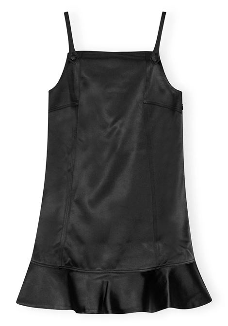 mini abito duchess satin donna nera in poliestere GANNI | F9719099