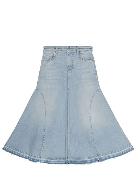 gonna midi mid blu in cotone GANNI | J1474091