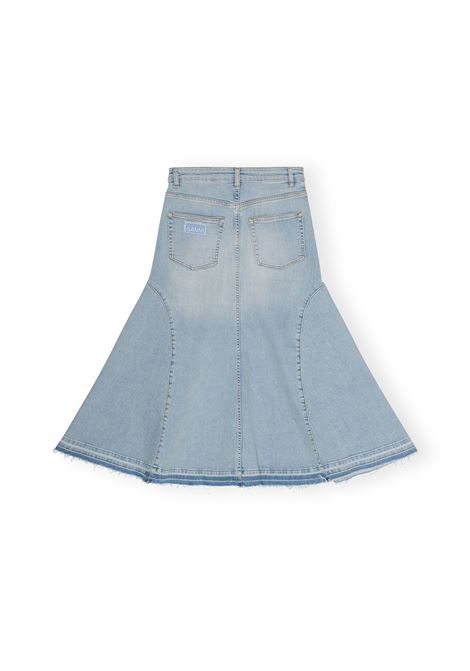 gonna midi mid blu in cotone GANNI | J1474091