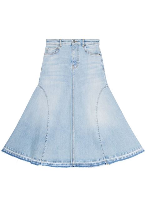 gonna midi mid blu in cotone GANNI | J1474091