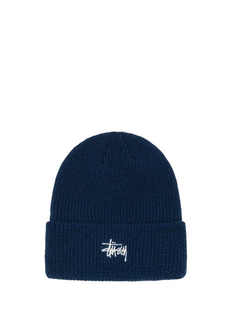cappello basic cuff beanie uomo blu  in acrilico STÜSSY | 13210192108