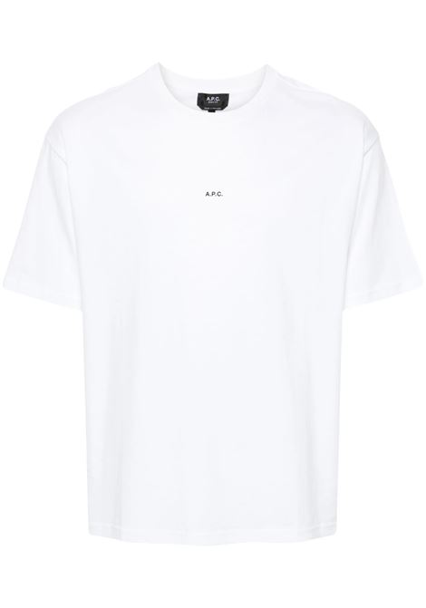t-shirt boxy micro logo uomo bianca APC | COHBW-H26386TAG