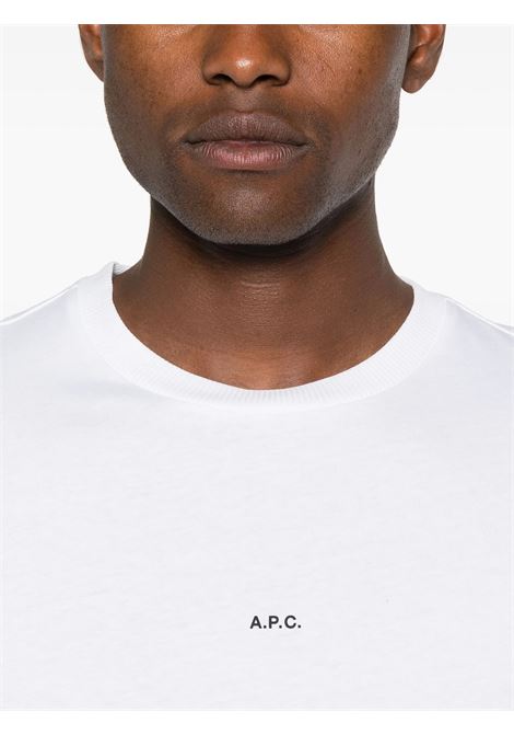 t-shirt boxy micro logo uomo bianca APC | COHBW-H26386TAG
