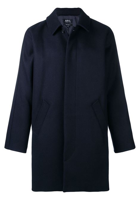 cappotto mac auster uomo navy APC | WOZAA-H01299PIA