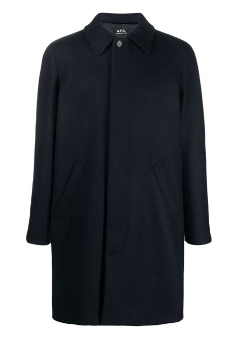 cappotto mac auster uomo navy APC | WOZAA-H01299PIA