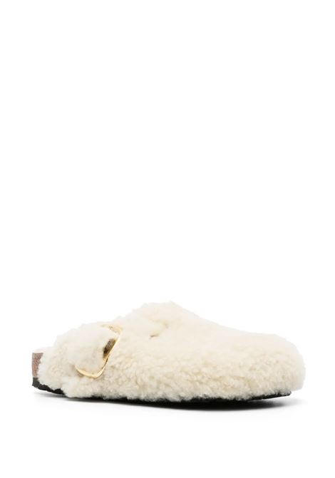 mules boston big buckle shearling teddy donna guscio d'uovo BIRKENSTOCK | 1025664EGGSHELL