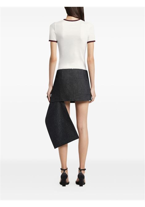 t-shirt signature contrast donna bianca e borgogna COURRÈGES | 125JTS017JS0203B211