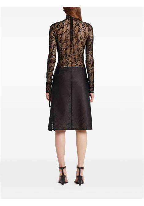 top lace mockneck donna nero COURRÈGES | 325CTO444PA01329999