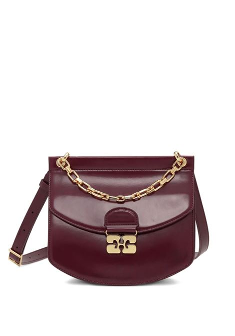 borsa apo-g small chain donna borgogna GANNI | A6744730