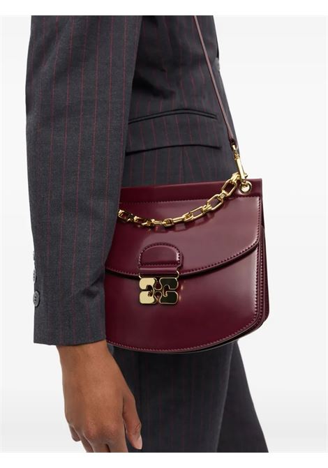 borsa apo-g small chain donna borgogna GANNI | A6744730