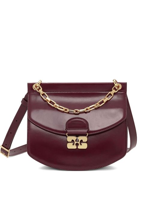 borsa apo-g small chain donna borgogna GANNI | A6744730