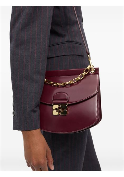 borsa apo-g small chain donna borgogna GANNI | A6744730