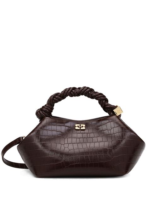 borsa ganni bou small croco cioccolata GANNI | A7165890