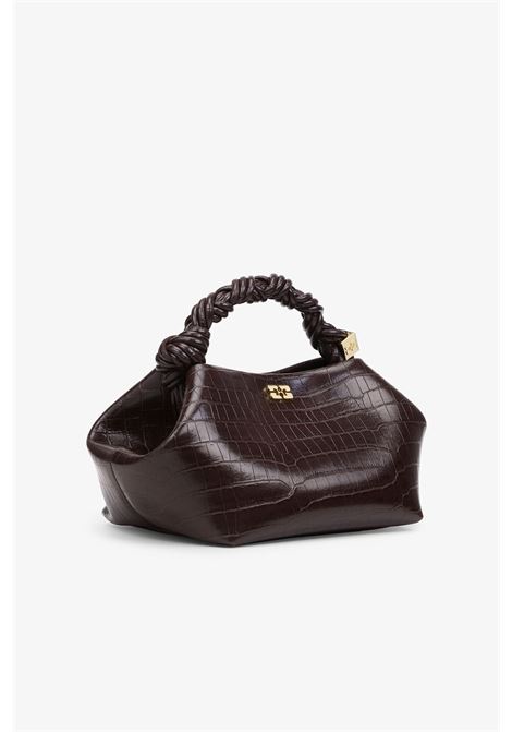 borsa ganni bou small croco cioccolata GANNI | A7165890