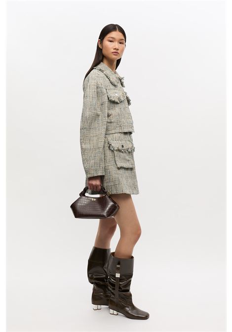 borsa ganni bou small croco cioccolata GANNI | A7165890