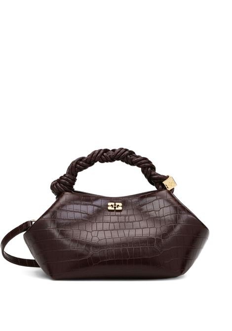 borsa ganni bou small croco cioccolata GANNI | A7165890