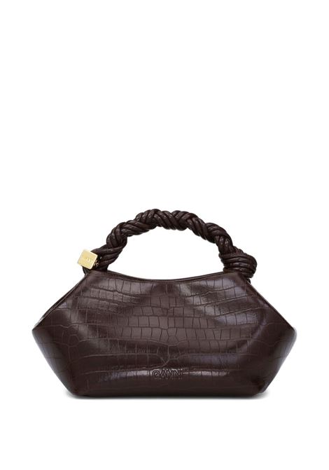 borsa ganni bou small croco cioccolata GANNI | A7165890