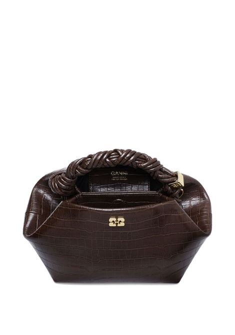 borsa ganni bou small croco cioccolata GANNI | A7165890