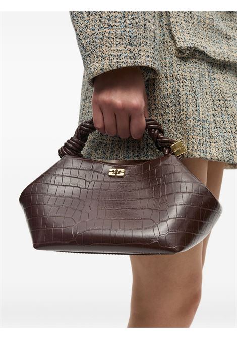 borsa ganni bou small croco cioccolata GANNI | A7165890