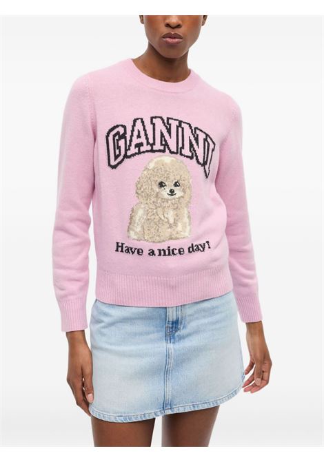 maglione poodle donna rosa GANNI | K2499868