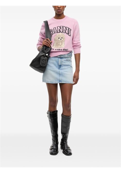 maglione poodle donna rosa GANNI | K2499868