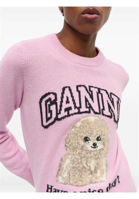 maglione poodle donna rosa GANNI | K2499868
