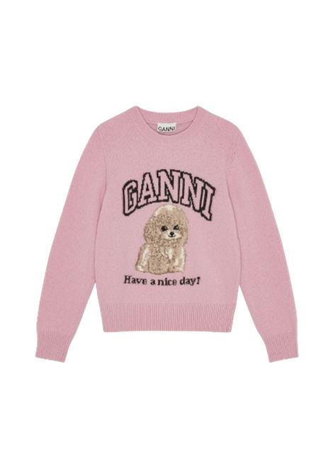 maglione poodle donna rosa GANNI | K2499868