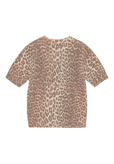 t-shirt wool mix donna leopardata GANNI | K2500943