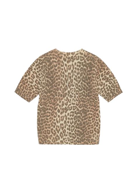 t-shirt wool mix donna leopardata GANNI | K2500943
