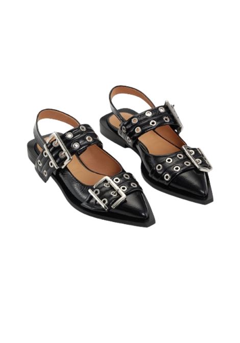 ballerine feminine buckle donna nere GANNI | S2730099