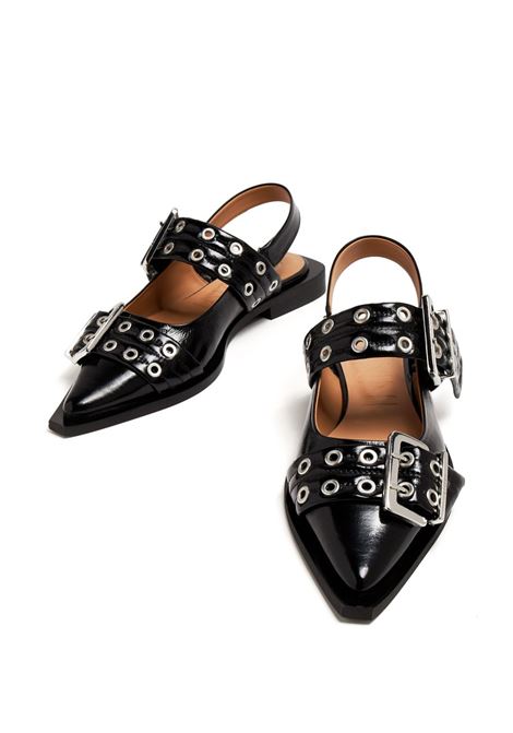 ballerine feminine buckle donna nere GANNI | S2730099