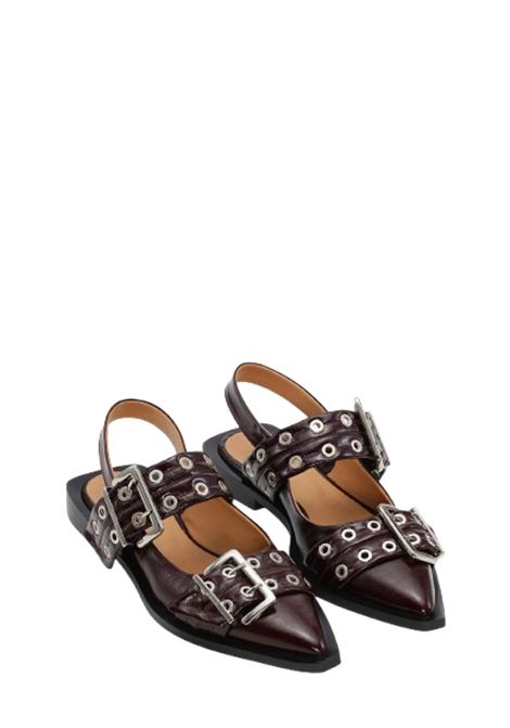 ballerine feminine buckle donna borgogna GANNI | S3086436