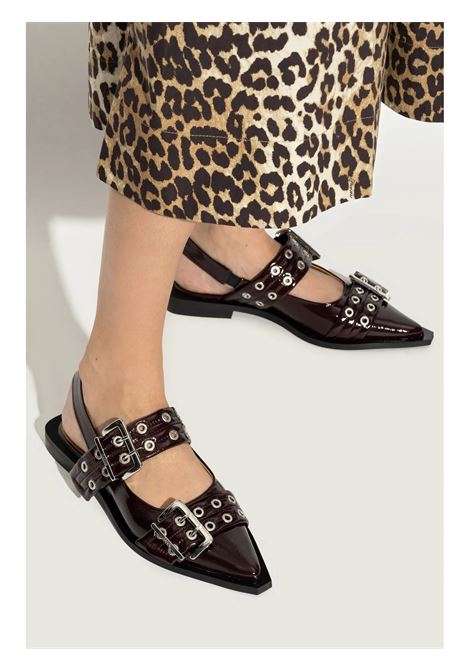 ballerine feminine buckle donna borgogna GANNI | S3086436