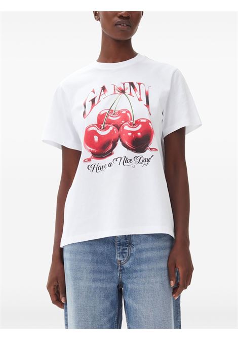 t-shirt cherry donna bianca GANNI | T4004151