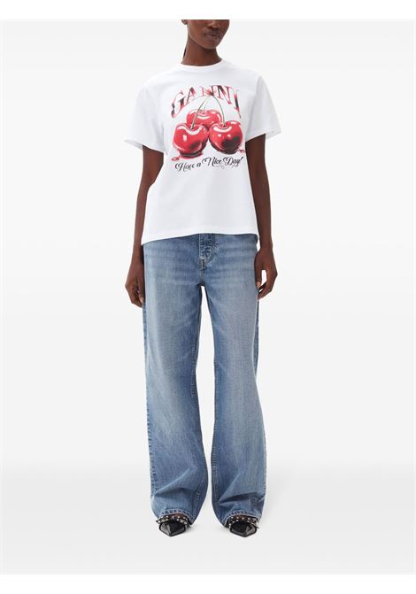 t-shirt cherry donna bianca GANNI | T4004151