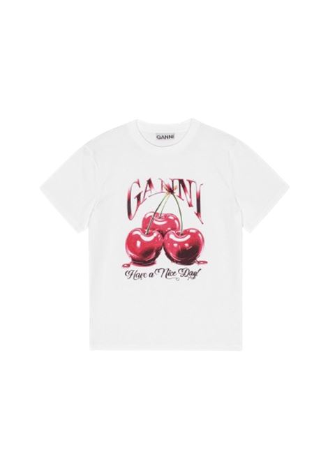 t-shirt cherry donna bianca GANNI | T4004151
