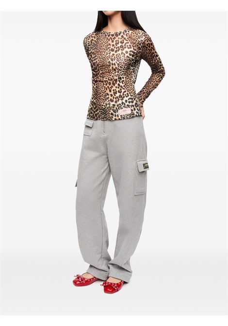 printed marl mesh long sleeve top GANNI | T4208943