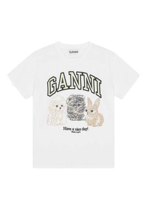 basic jersey animal print relaxed t-shirt GANNI | T4237151