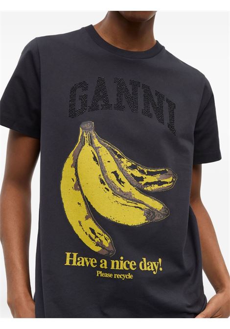 t-shirt banana gaphic donna bianca GANNI | T4238252