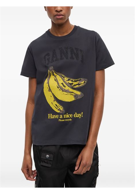 t-shirt banana gaphic donna bianca GANNI | T4238252