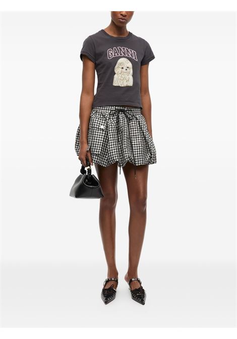 t-shirt poodle graphic donna nera GANNI | T4239252