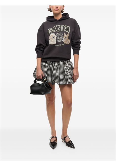 felpa animal print donna nera GANNI | T4270252