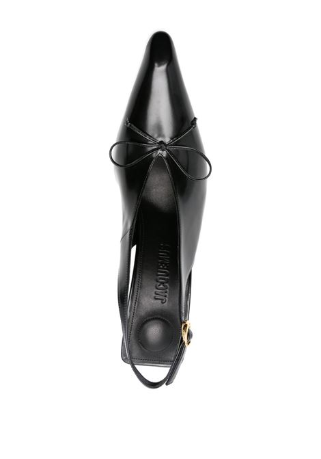 sandali con tacco le slingback cubisto donna neri JACQUEMUS | FOW00137AC18A03990