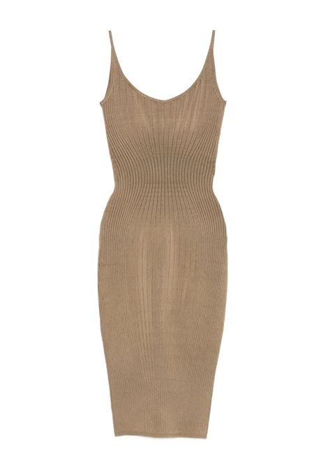 abito sculpting knit dress donna beige scuro MUGLER | 25F2RO162911282040