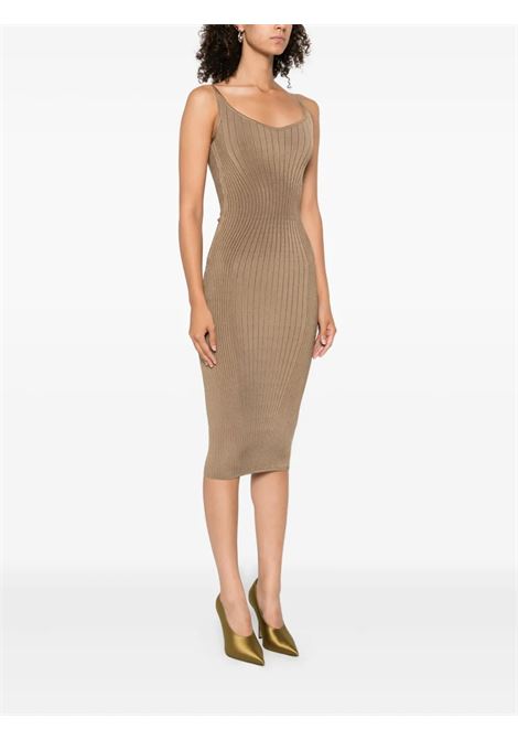 abito sculpting knit dress donna beige scuro MUGLER | 25F2RO162911282040