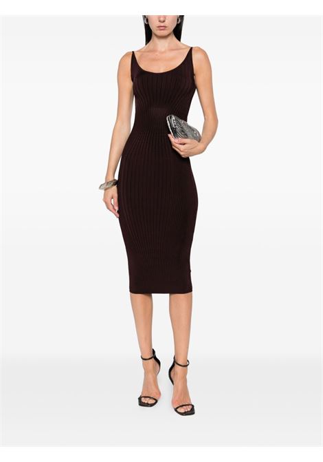 abito sculpting knit dress donna borgogna MUGLER | 25F2RO162911283012