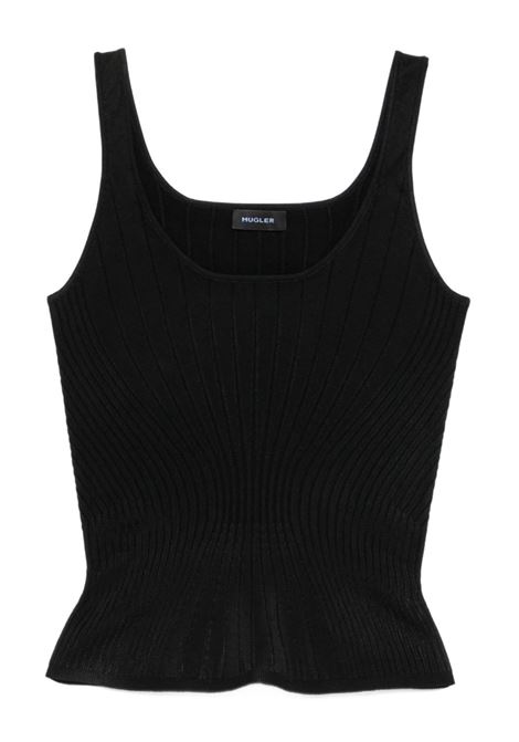 tank top sculpting knit donna nero MUGLER | 25F2TO071711281999