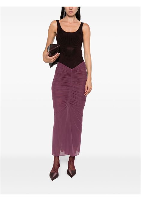 tank top sculpting knit donna borgogna MUGLER | 25F2TO071711283012